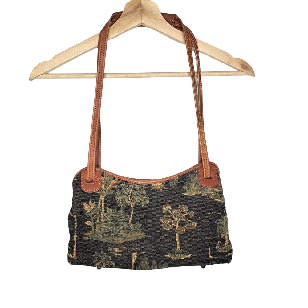 TOMMY BAHAMA Vintage Tropical Palm Tree Tapestry Shoulder Bag